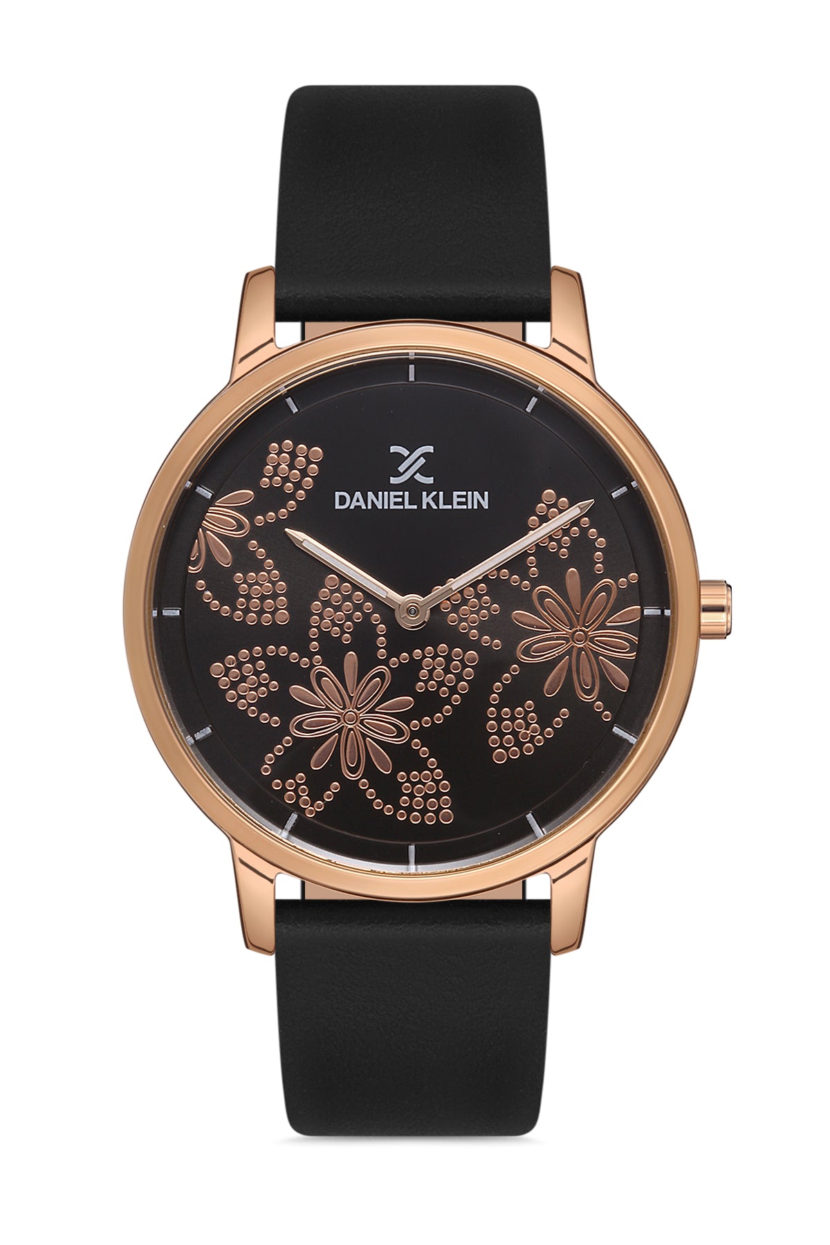 Daniel Klein Trendy Women Black Flower Watch