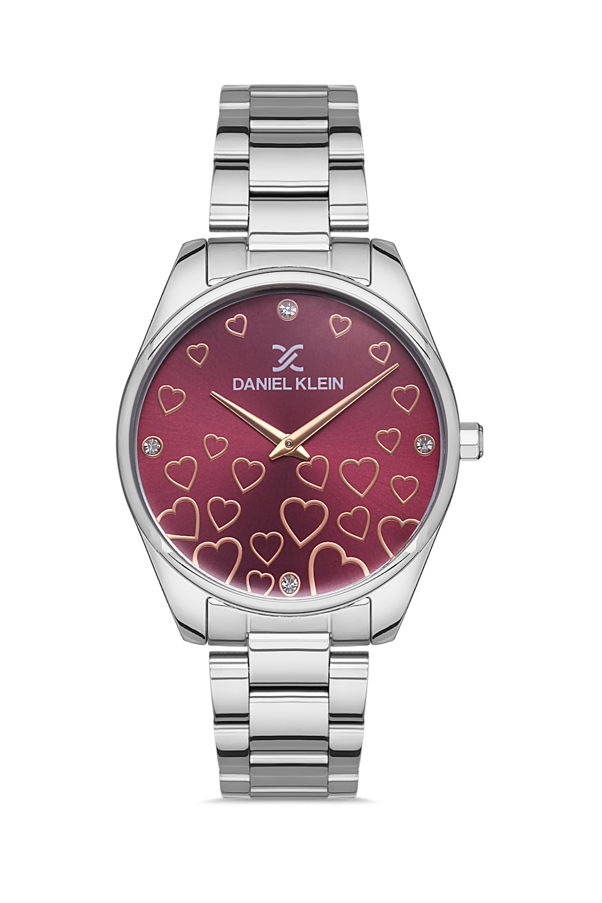 Daniel Klein Trendy Women Red Hearts Watch