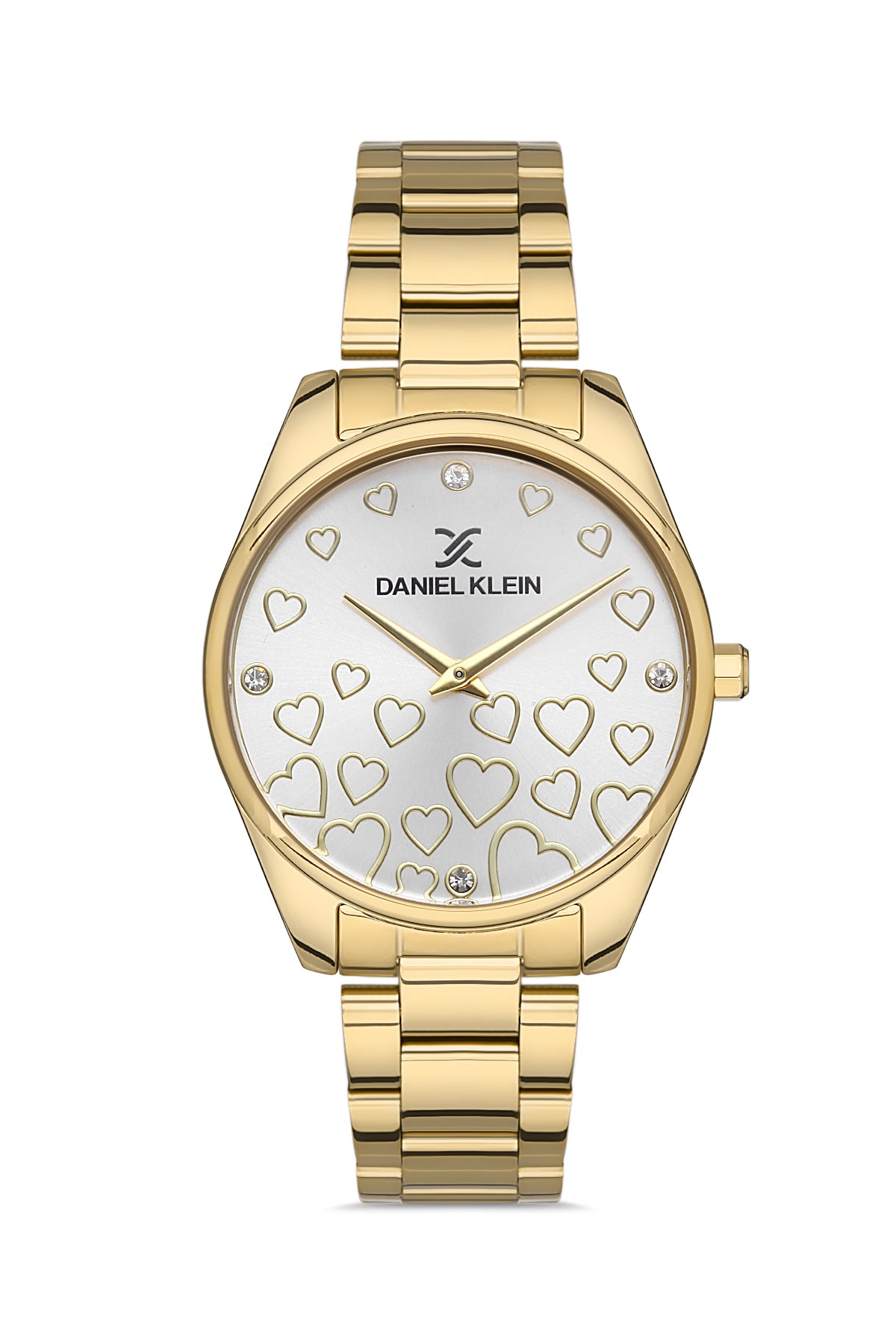 Daniel Klein Trendy Women Silver Hearts Watch