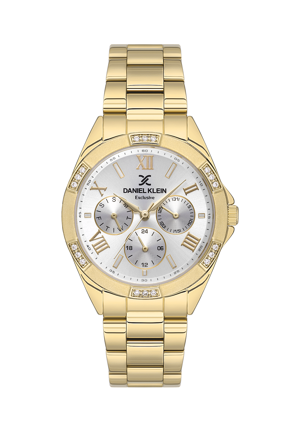 Daniel Klein Exclusive Women White Dial/Gold Watch