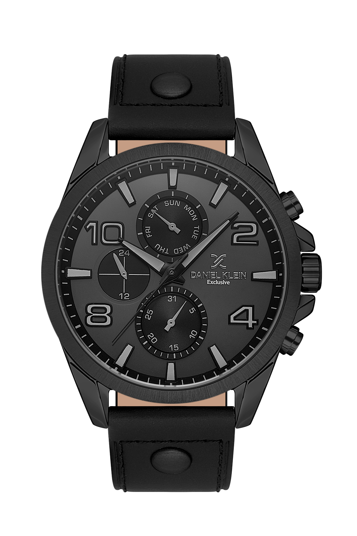 Daniel Klein Exclusive Men Triple Black Leather Watch