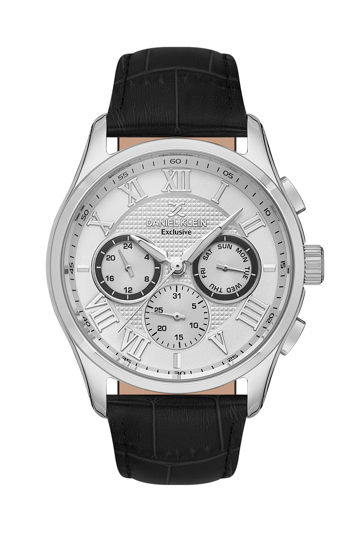 Daniel Klein Exclusive Men White Dial/Black Leather Watch