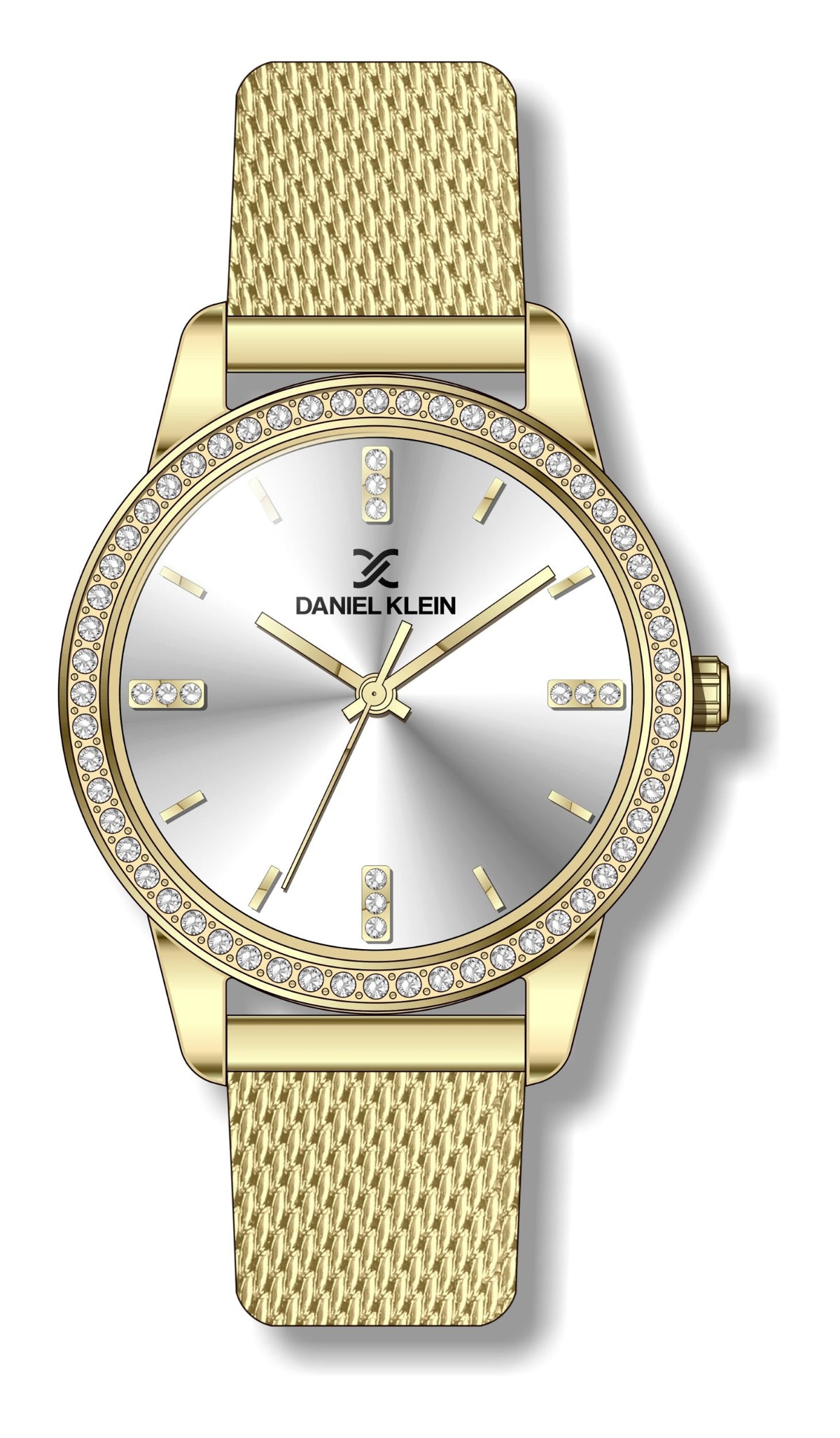 Daniel Klein Premium Women Gold Gemset Watch