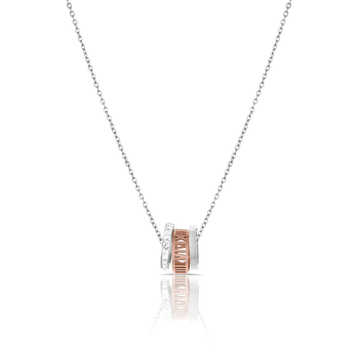 Daniel Klein Women Rose Gold/Silver Necklace