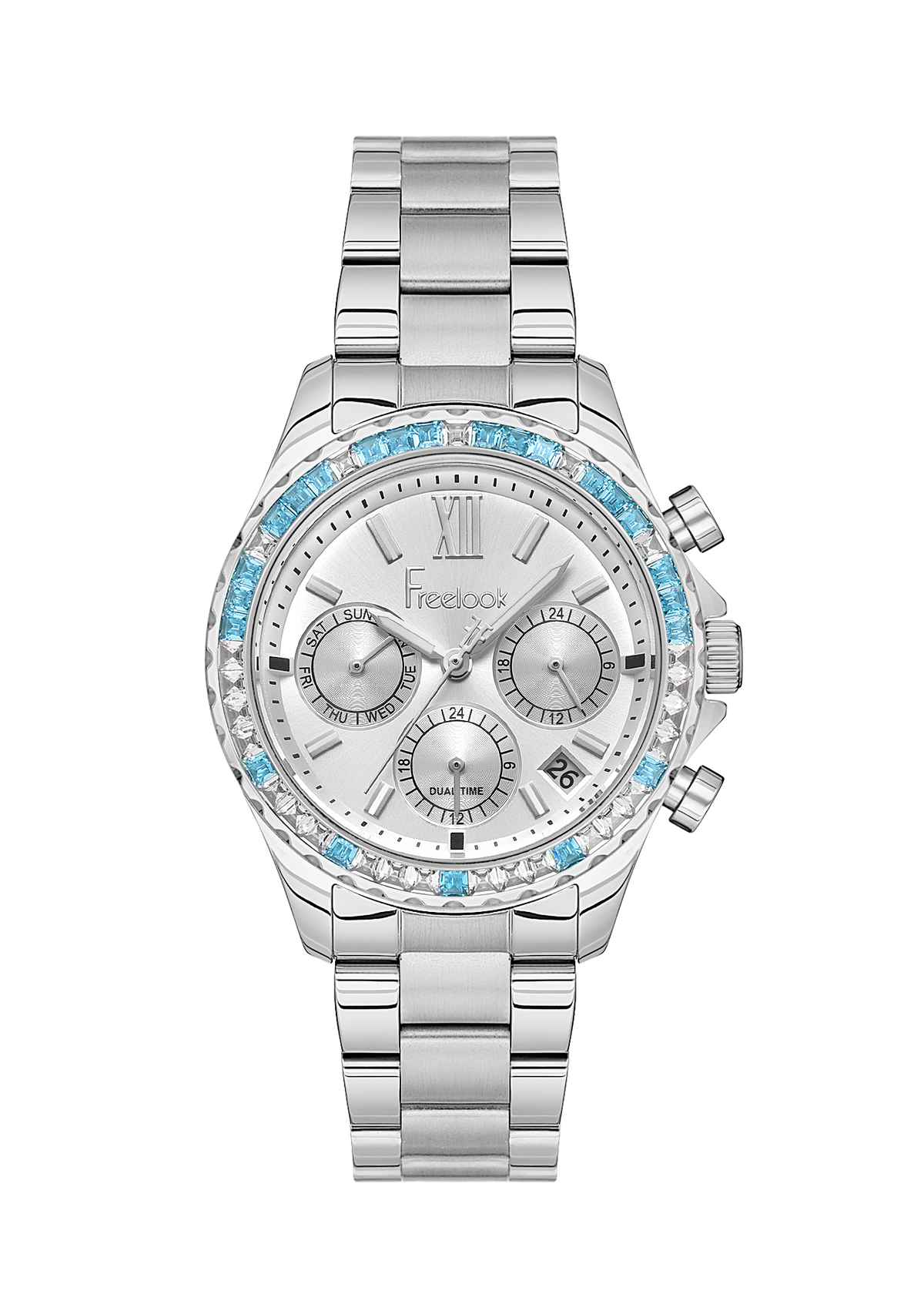 Freelook Charmant Women Silver/Blue Crystal Watch