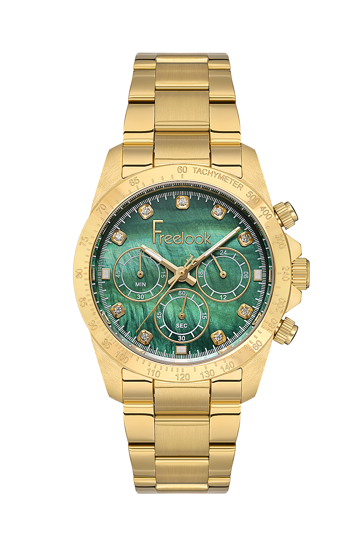 Freelook Charmant Women Green Pearl Chronograph Watch