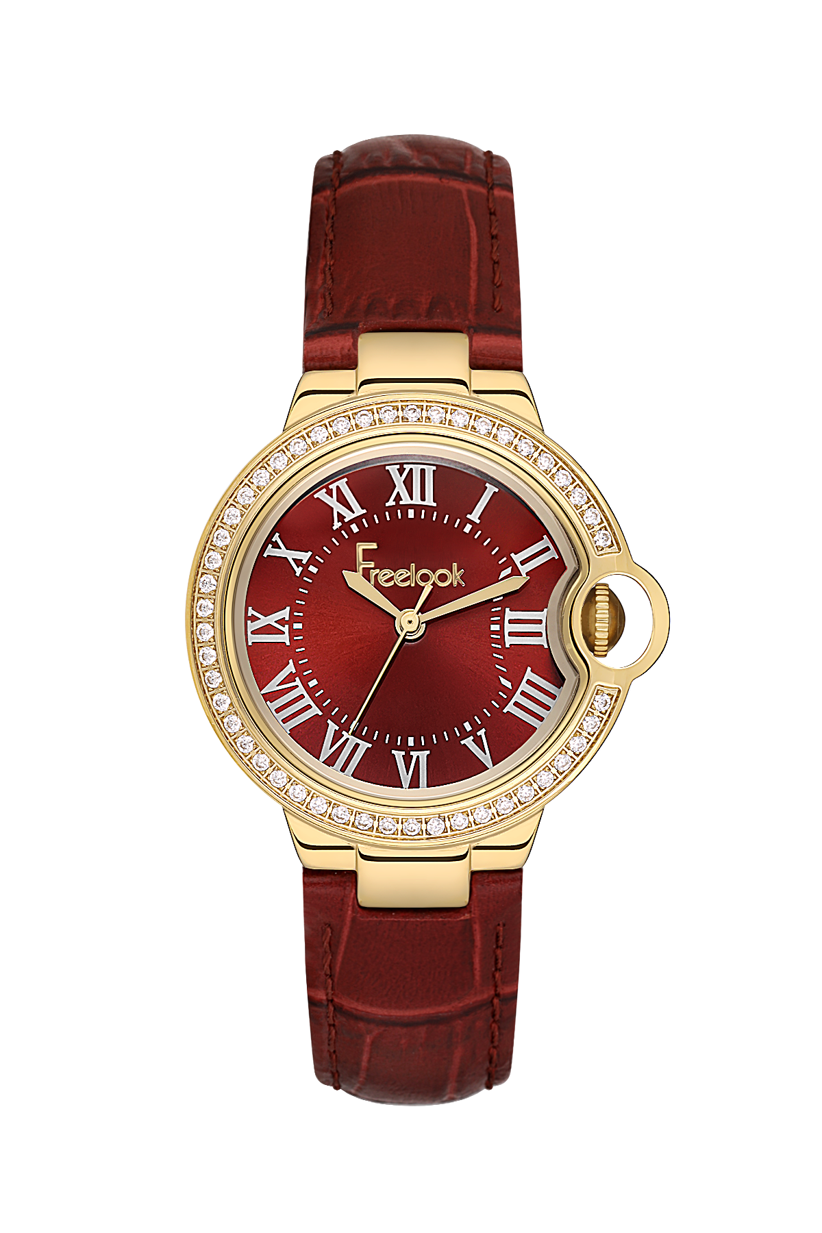 Freelook Charmant Women Gold/Red Leather Watch