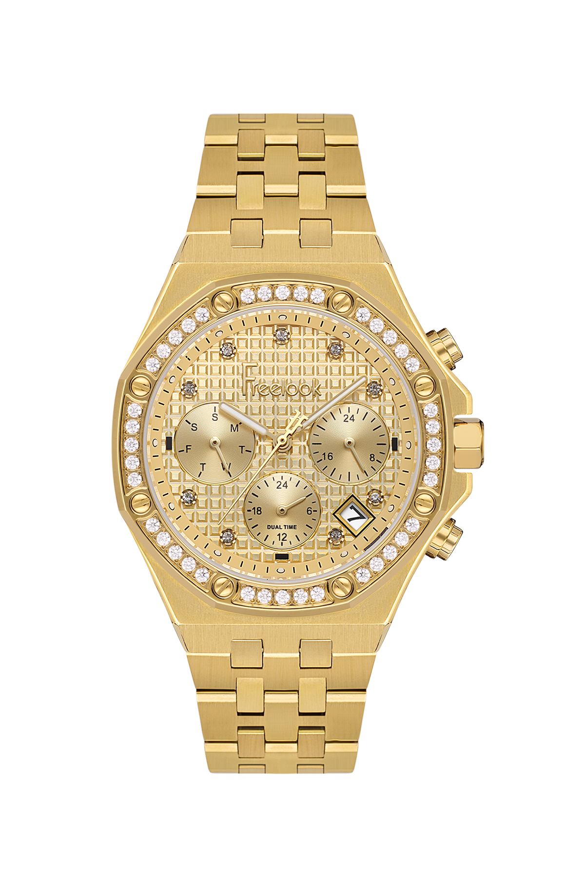 Freelook Charmant Women Champagne/Gold Steel Watch