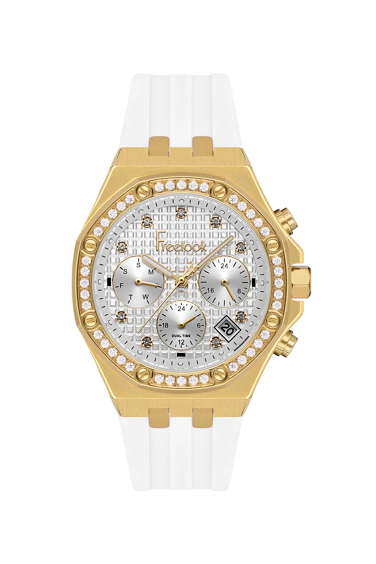 Freelook Charmant Women White/Gold Steel Watch