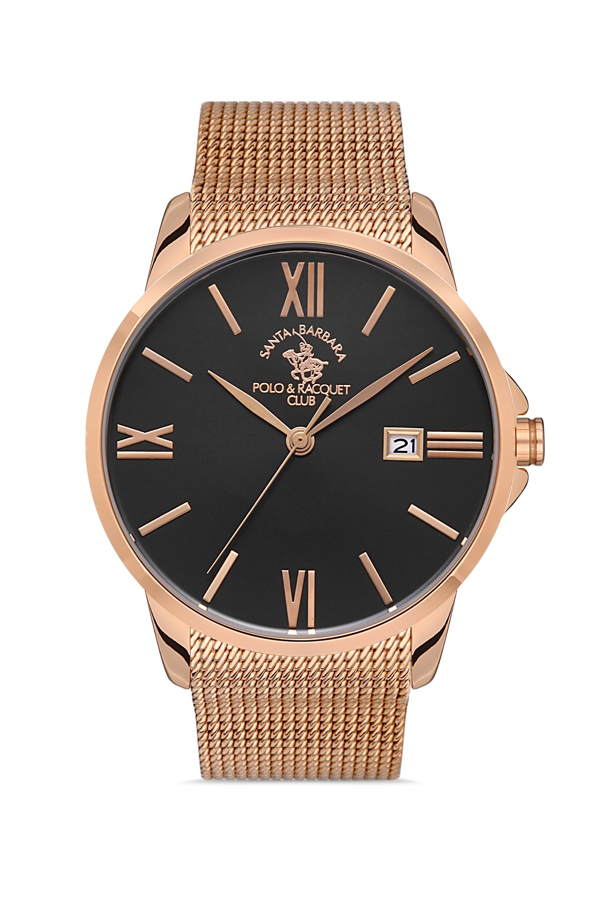 Santa Barbara Polo Noble Men Black/Rose Gold Watch