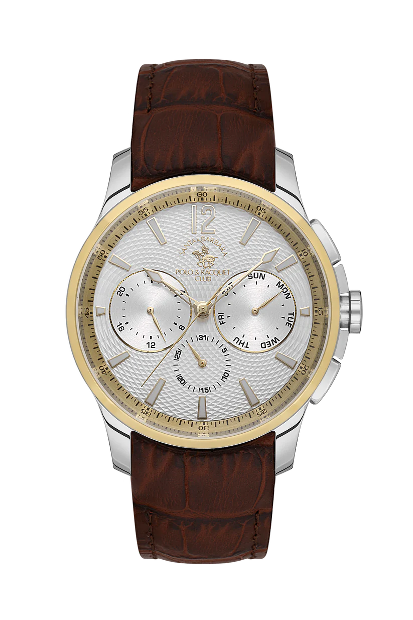 Santa Barbara Polo Noble Men Two Tone Brown Leather Watch