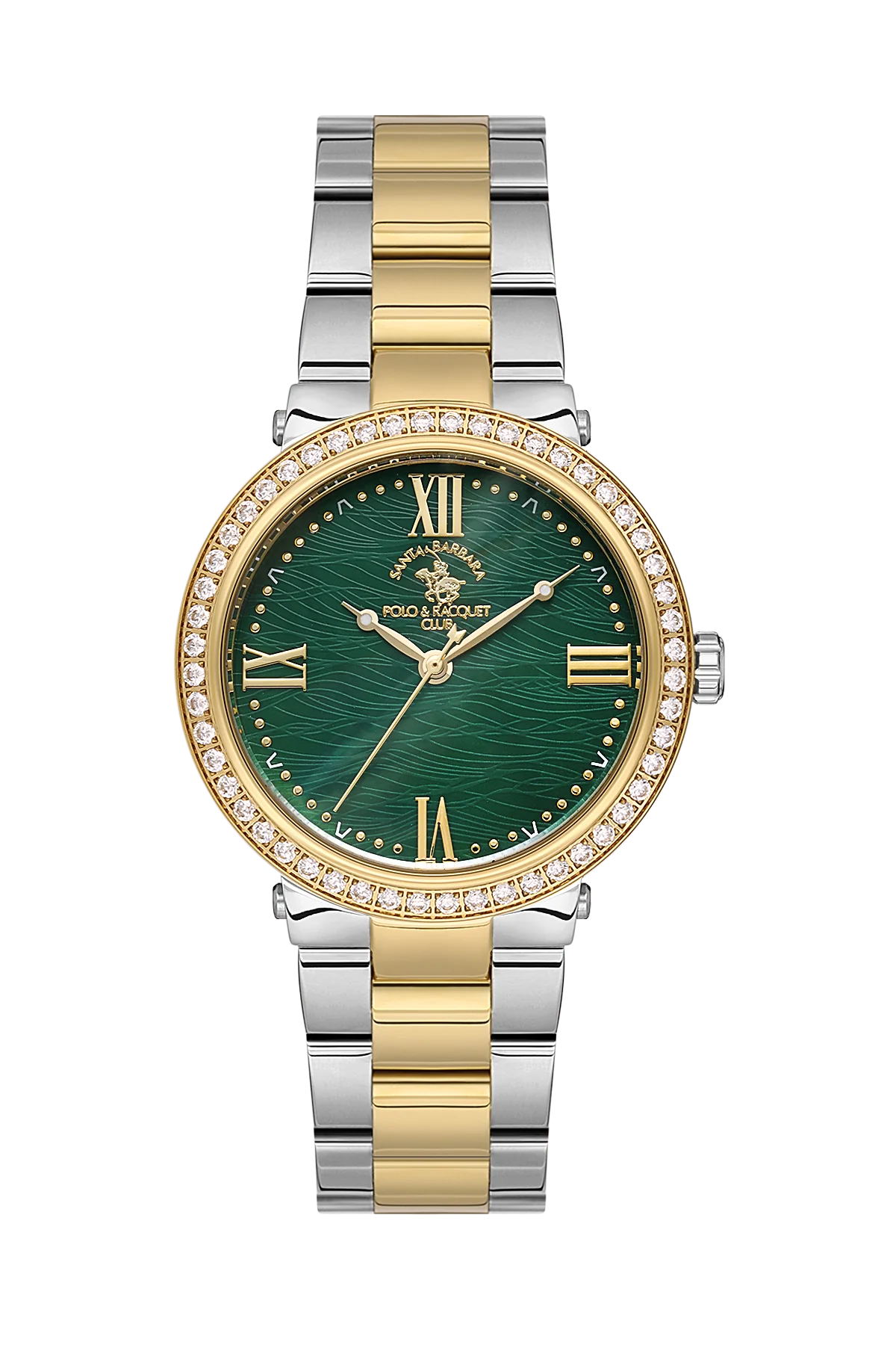 Santa Barbara Polo Unique Women Two Tone Green Dial Watch