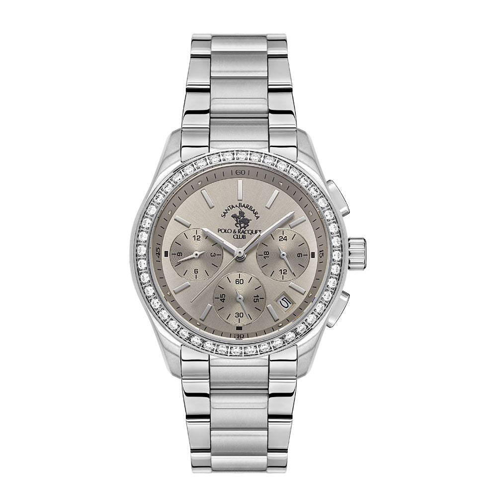 Santa Barbara Polo Unique Women Silver Gemset Watch