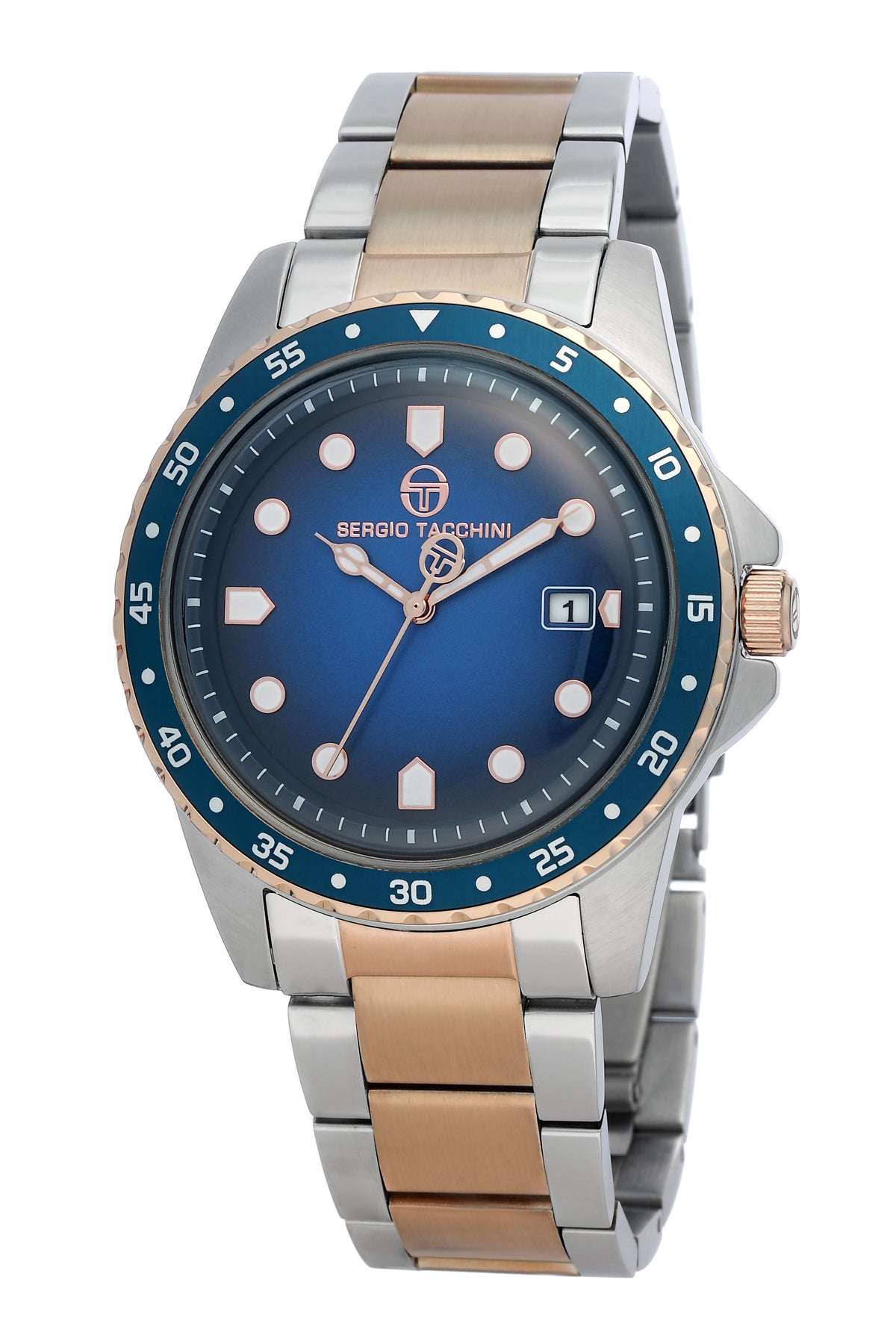 Sergio Tacchini Archivio Men Blue/Rose Gold Watch