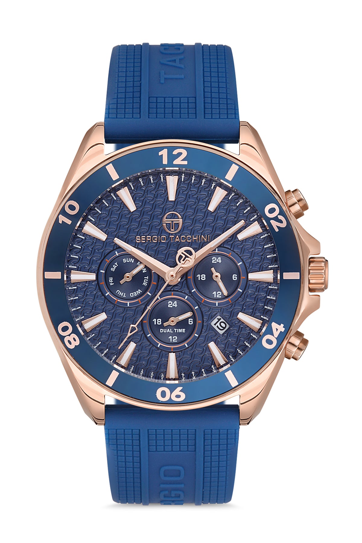 Sergio Tacchini Streamline Men Blue/Rose Gold Watch