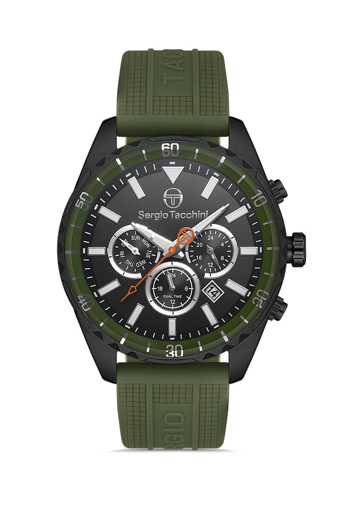 Sergio Tacchini Archivio Men Black/Green Rubber Watch