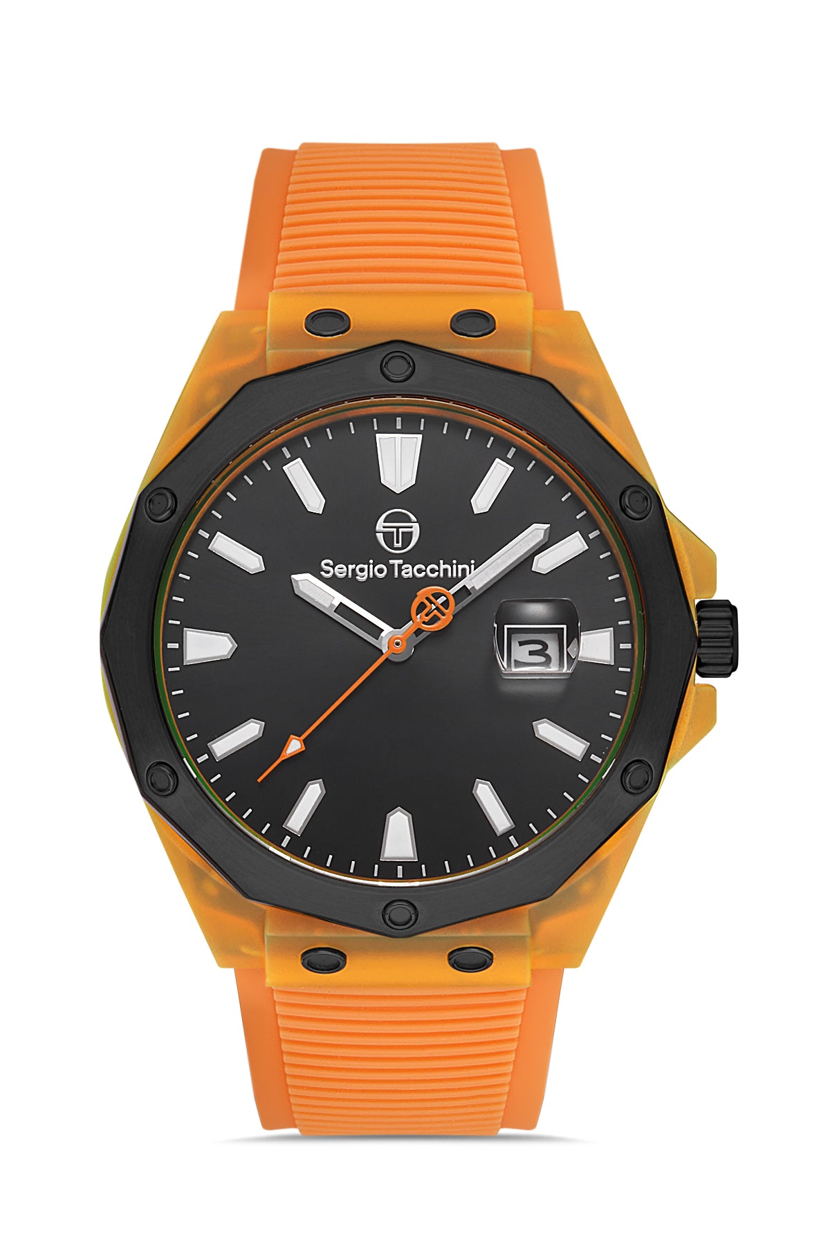 Sergio Tacchini Streamline Men Orange Rubber Watch