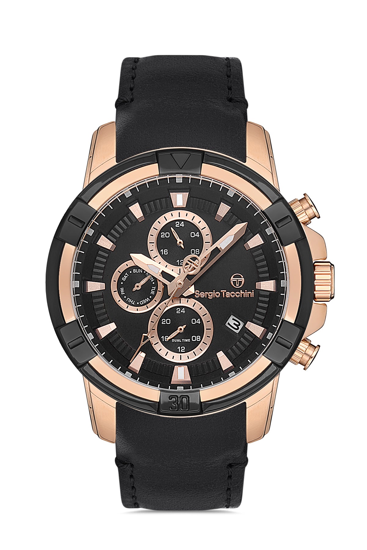 Sergio Tacchini Heritech Men Black/Rose Gold Watch