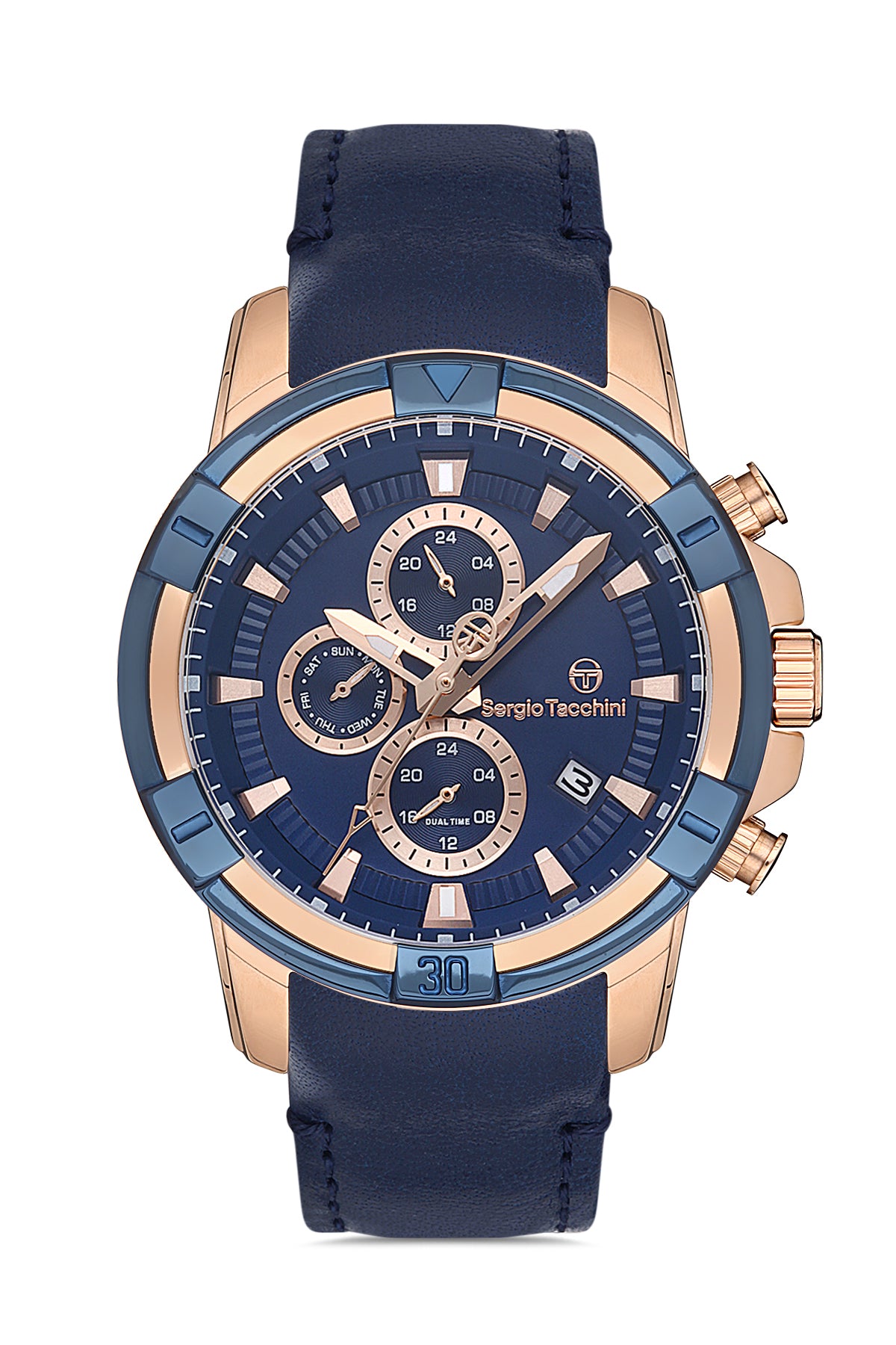 Sergio Tacchini Heritech Men Blue/Rose Gold Watch