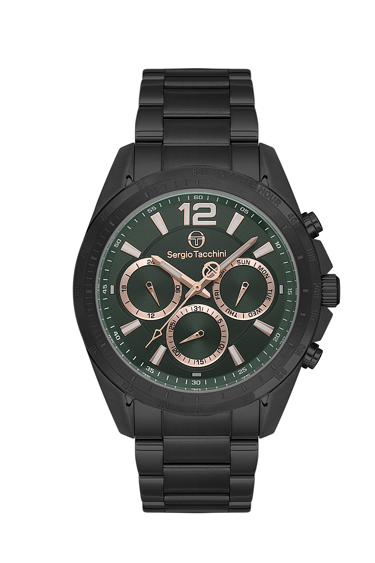 Sergio Tacchini Archivio Men Black/Green Stainless Steel Watch