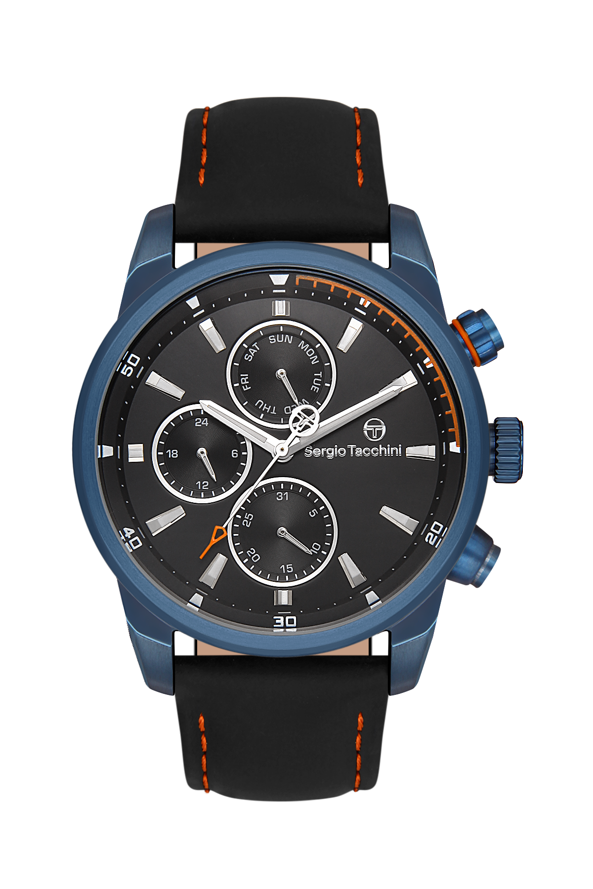 Sergio Tacchini Archivio Men Blue/Black Leather Watch