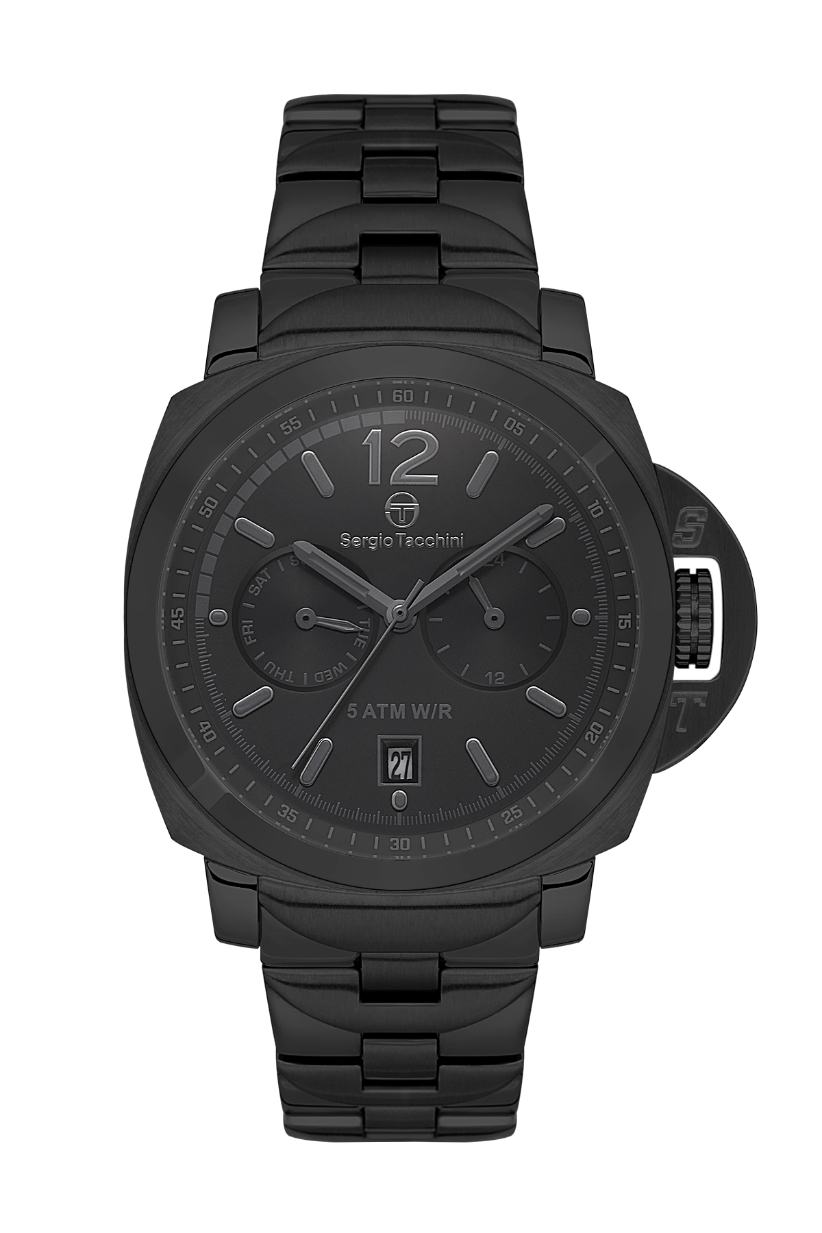 Sergio Tacchini Heritech Men Triple Black Stainless Steel Watch