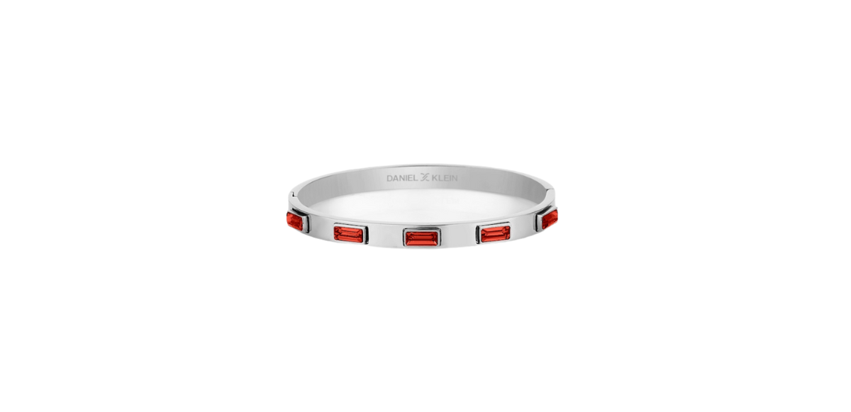 Daniel Klein Women Silver/Red Gemset Bracelet