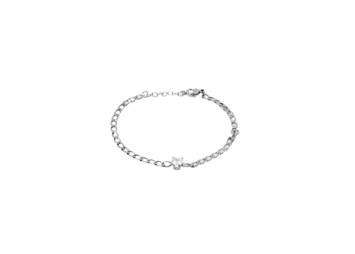 Daniel Klein Women Silver Heart Gemset Bracelet