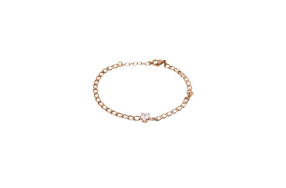 Daniel Klein Women Rose Gold Heart Gemset Bracelet