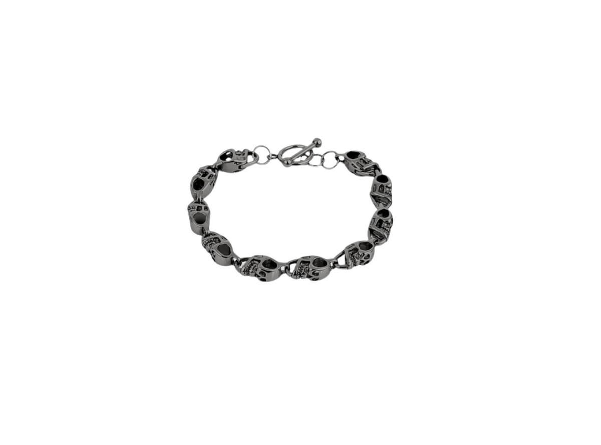 Daniel Klein Men Gray Skull Bracelet