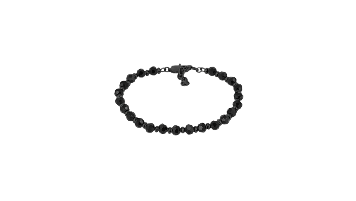 Daniel Klein Men Black Bead Bracelet