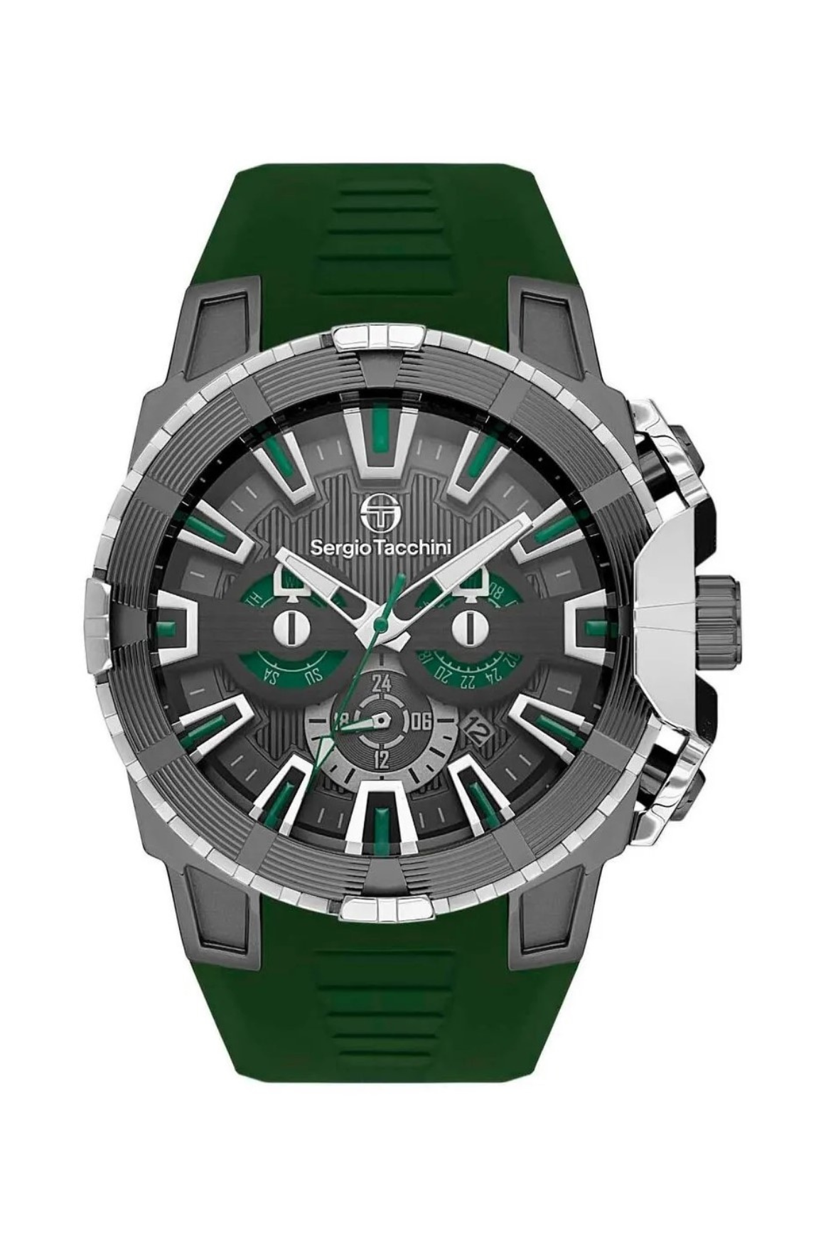 Sergio Tacchini Heritech Men Dark Grey/Green Stainless Steel Watch