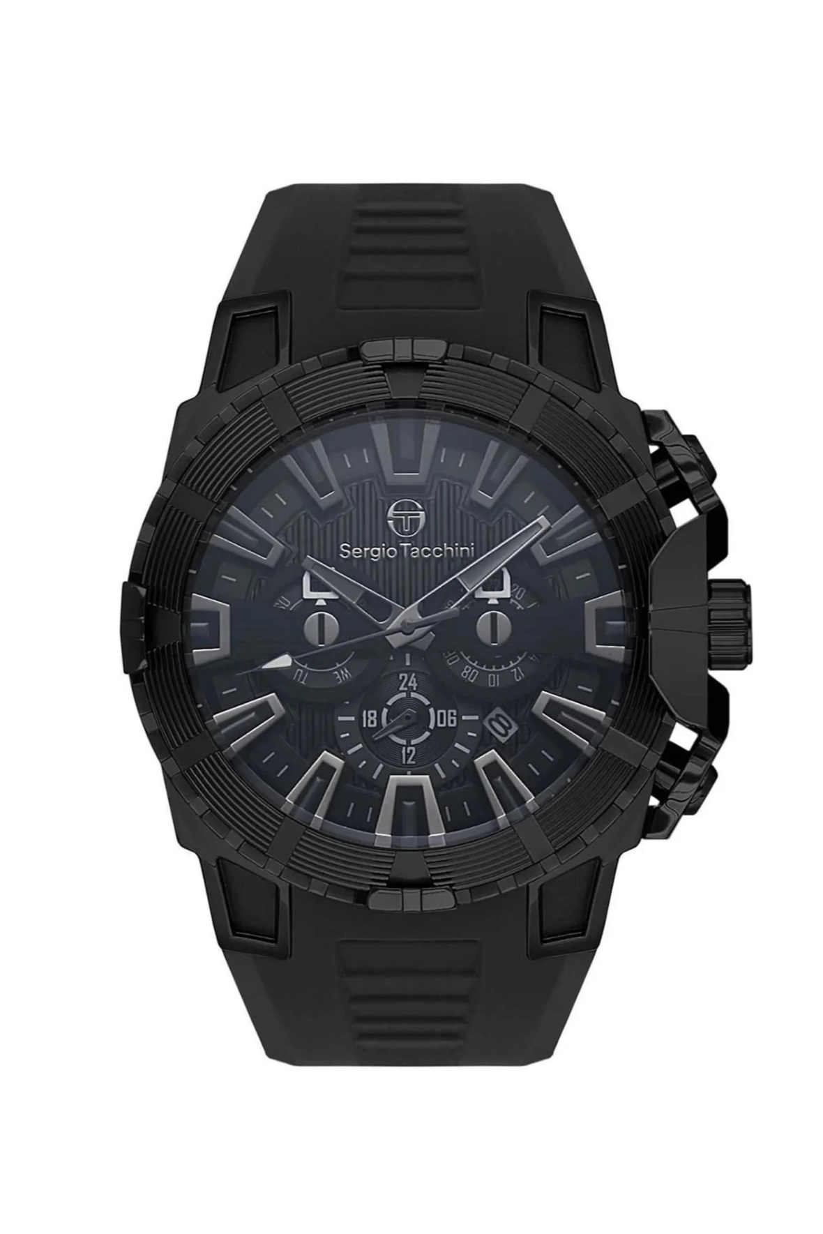 Sergio Tacchini Heritech Men Black Rubber Strap Watch